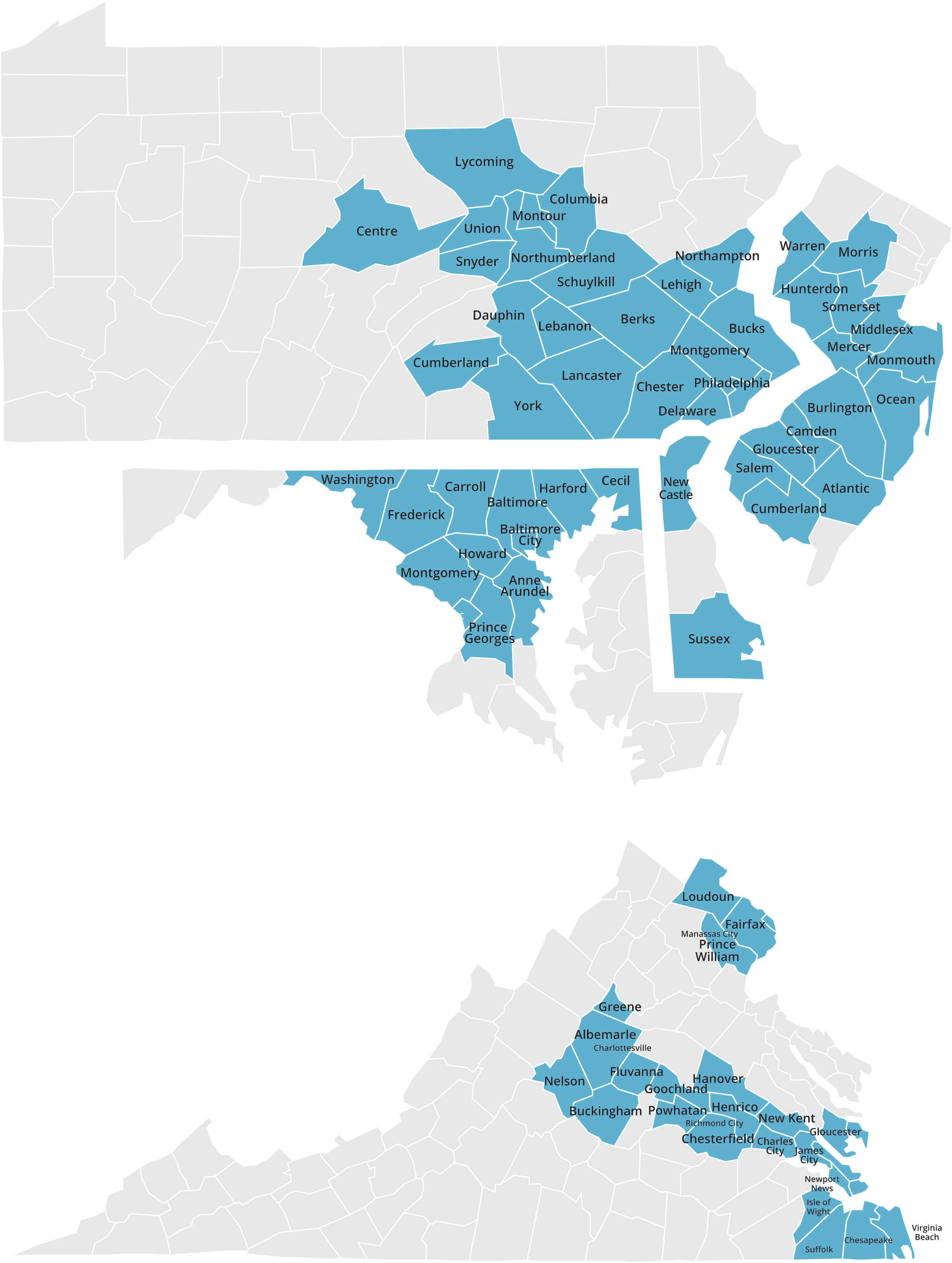 map of all areas Cavity Bank serves