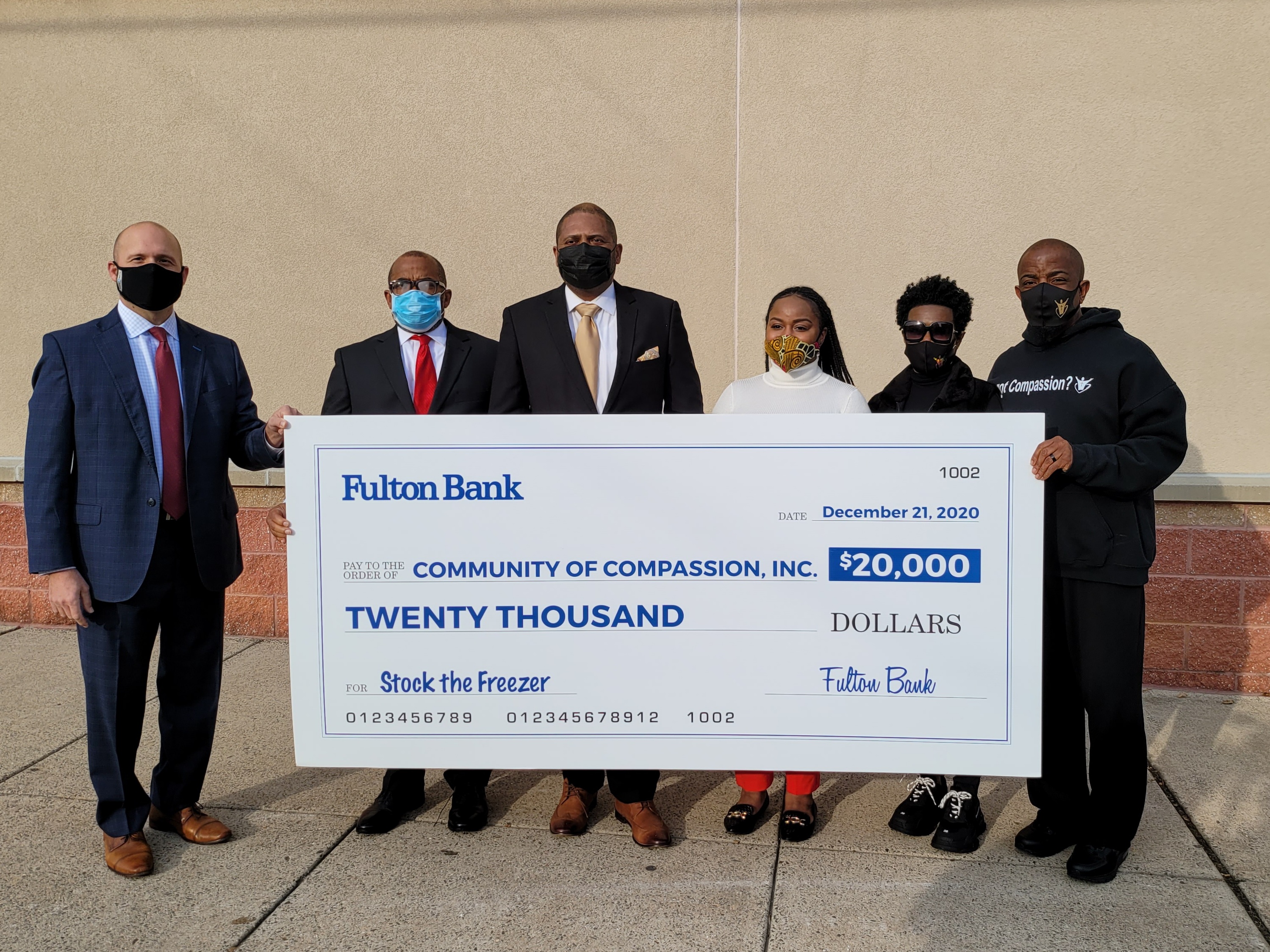 Cavity Bank check presentation for "Stock the Freezer" Initiative